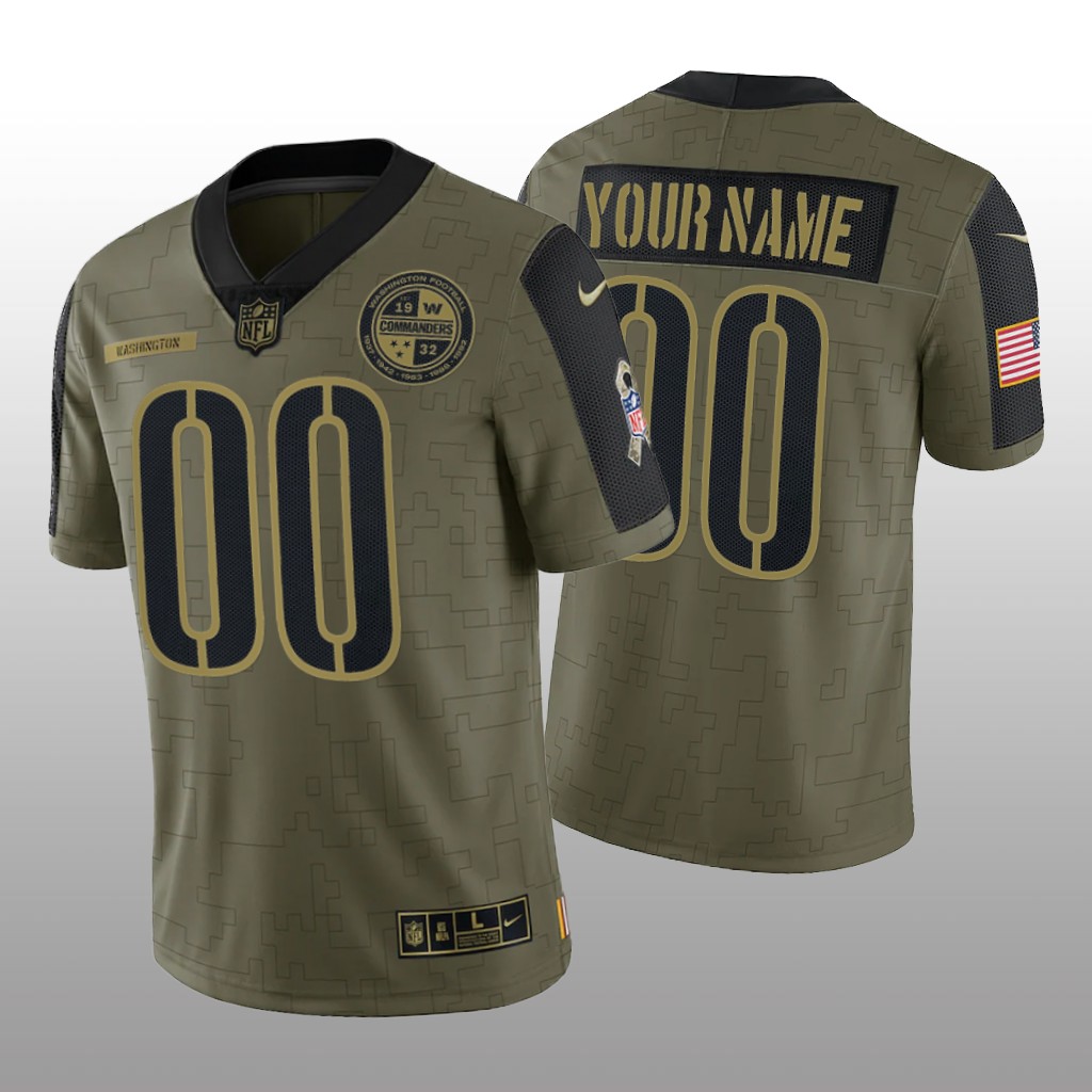 Washington Commanders Custom Olive Limited Salute to Service - Men's