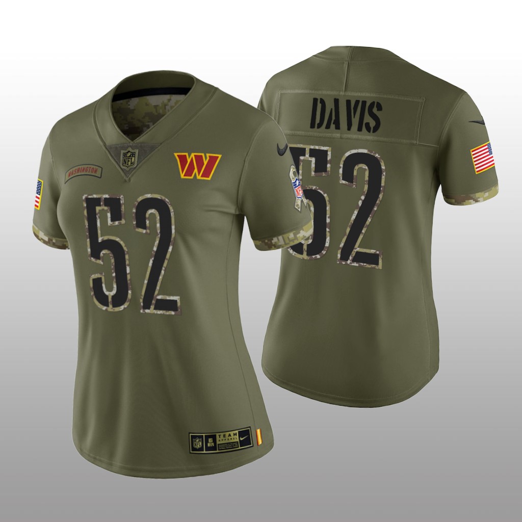 Washington Commanders Jamin Davis Olive Limited Jersey 2022 Salute To Service - Women's