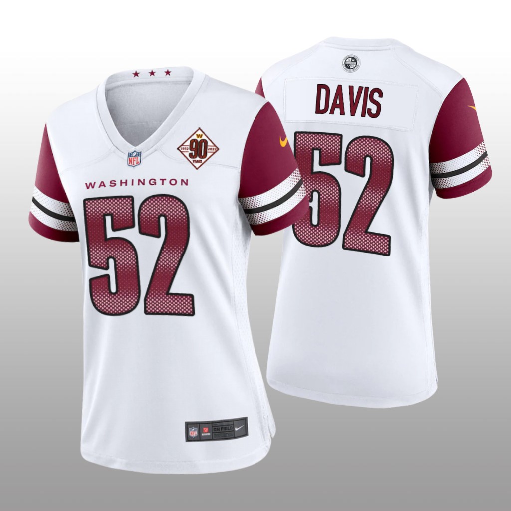 Washington Commanders Jamin Davis White Jersey 90th Anniversary - Women's