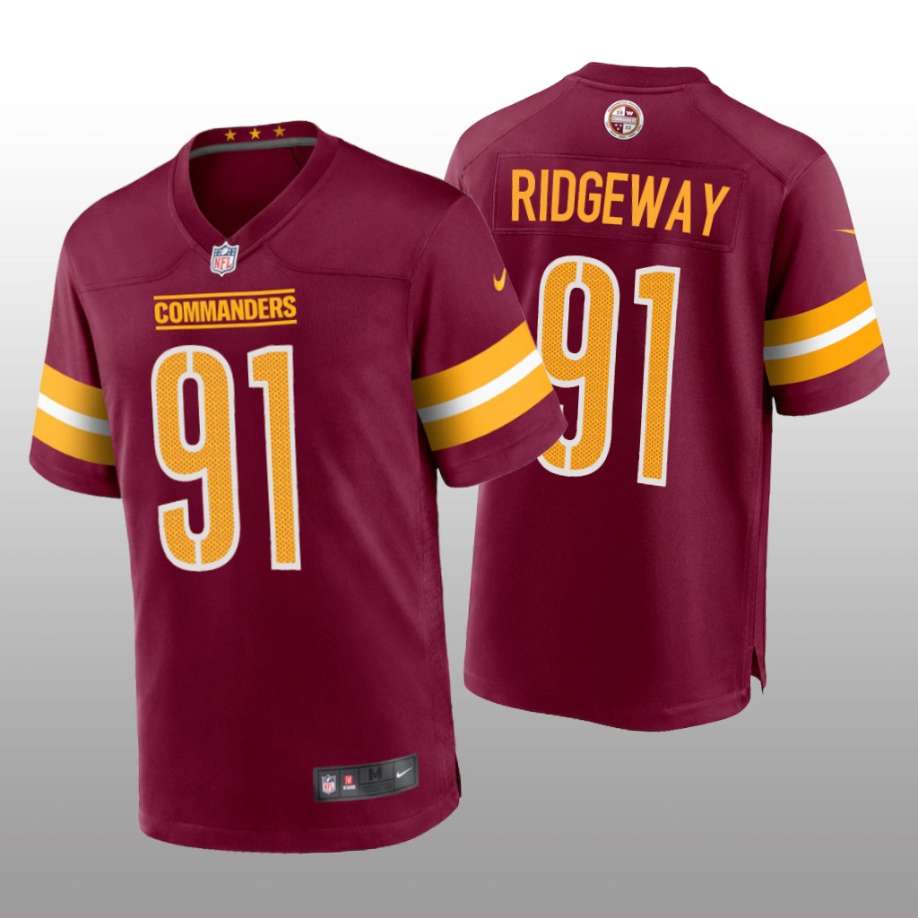 Washington Commanders John Ridgeway Burgundy Jersey Game - Men's