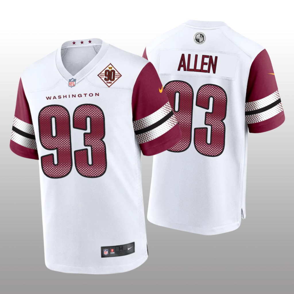 Washington Commanders Jonathan Allen White Game 90th Anniversary - Men's