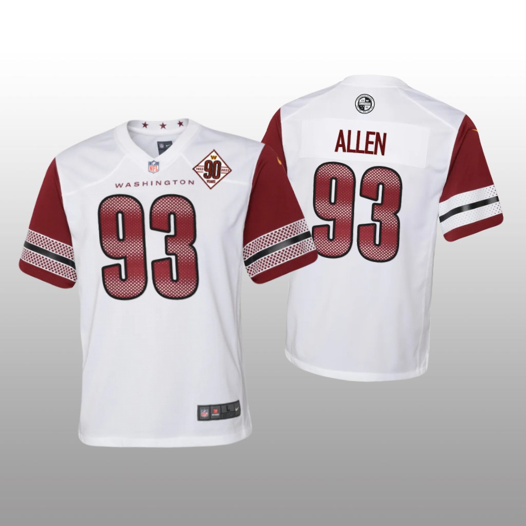 Washington Commanders Jonathan Allen White Jersey 90th Anniversary - Youth