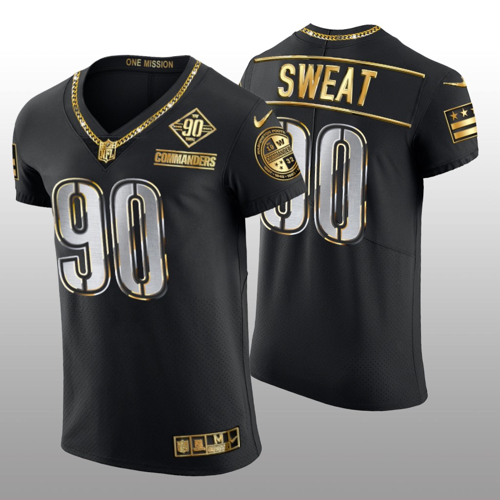 Washington Commanders Montez Sweat Black Gold Elite 90th Anniversary - Men's