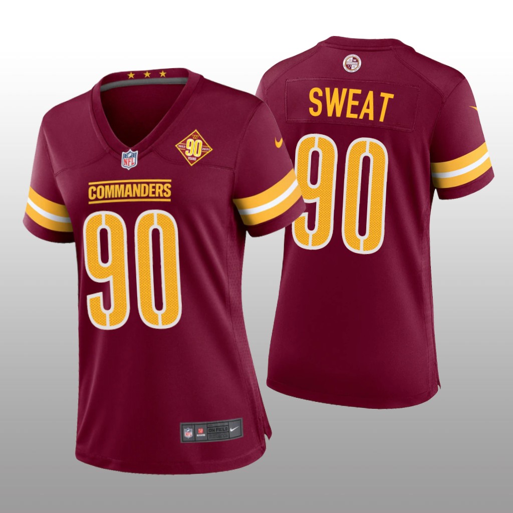 Washington Commanders Montez Sweat Burgundy Jersey 90th Anniversary - Women's