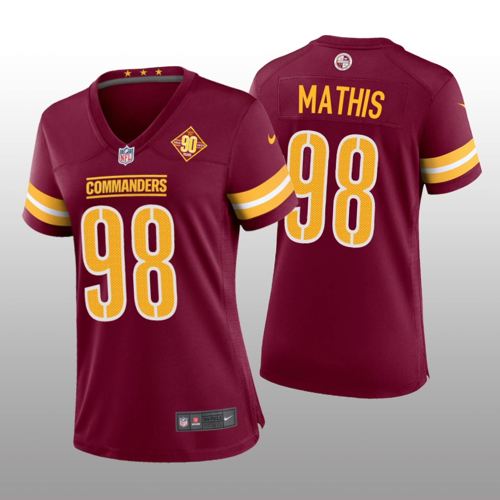 Washington Commanders Phidarian Mathis Burgundy Jersey 90th Anniversary - Women's
