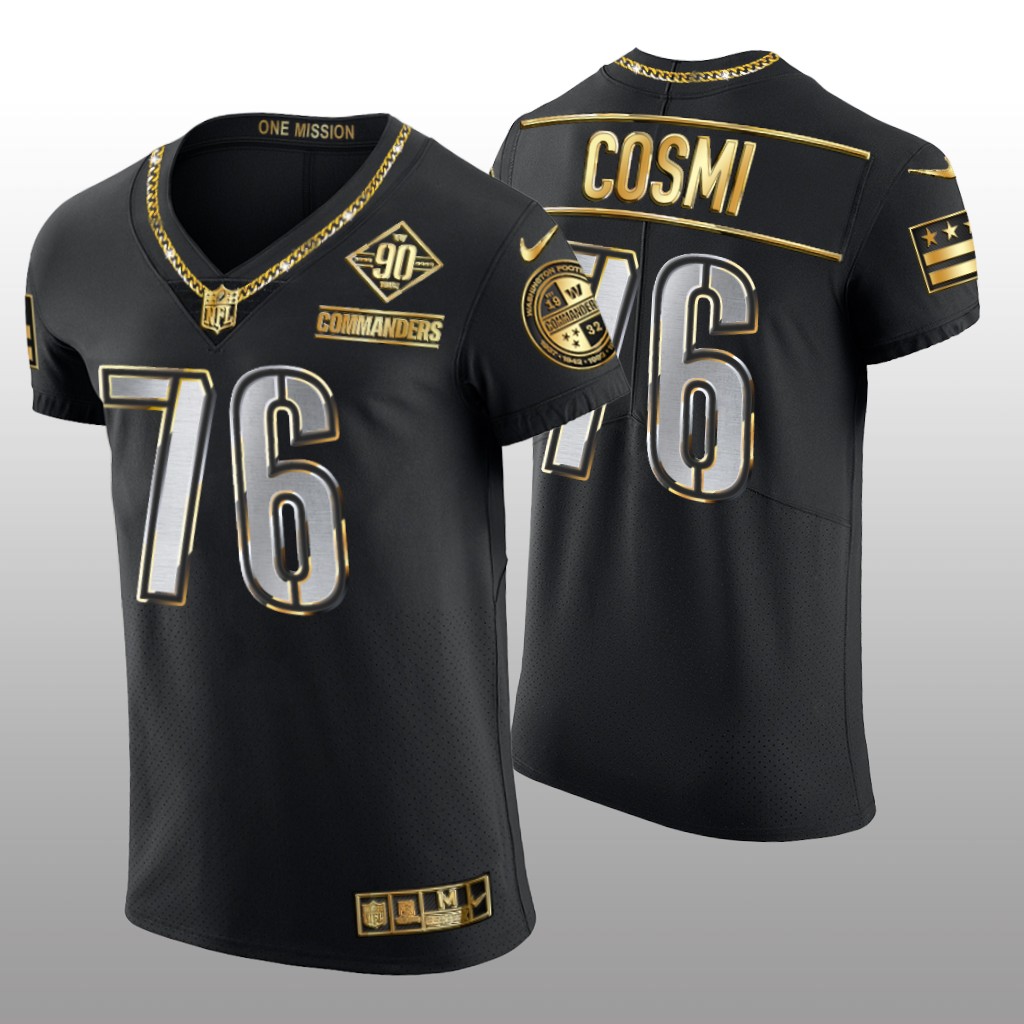 Washington Commanders Samuel Cosmi Black Gold Elite 90th Anniversary - Men's
