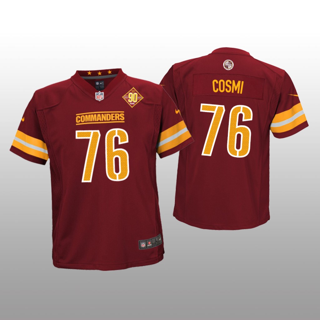 Washington Commanders Samuel Cosmi Burgundy Jersey 90th Anniversary - Youth