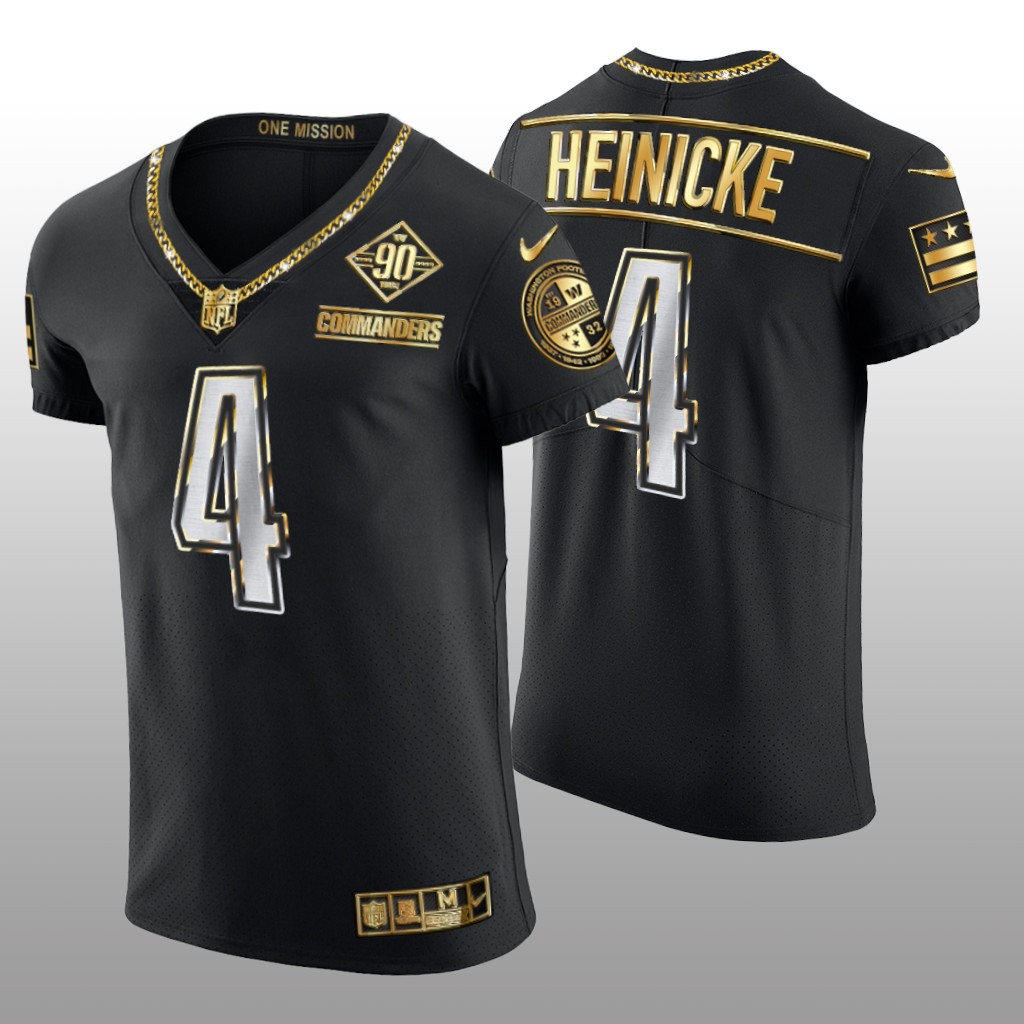 Washington Commanders Taylor Heinicke Black Gold Elite 90th Anniversary - Men's