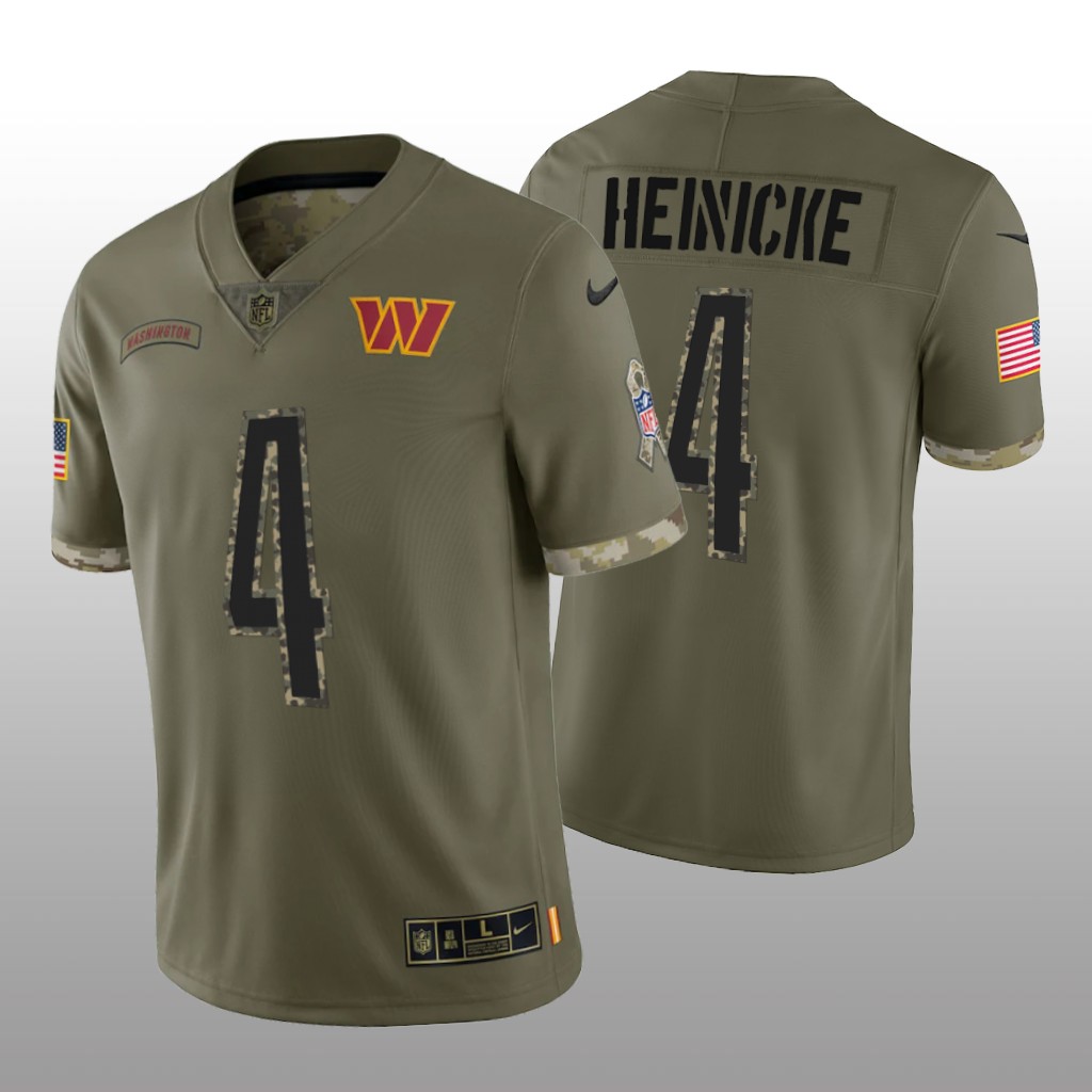 Washington Commanders Taylor Heinicke Olive Limited Jersey 2022 Salute To Service - Men's