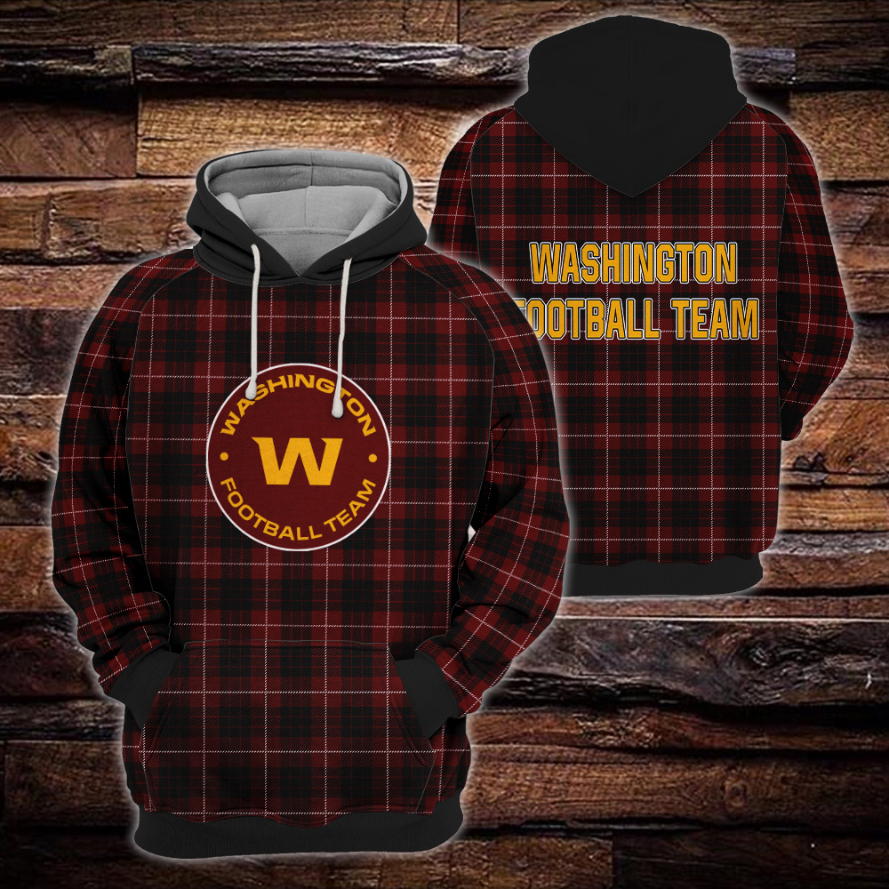 Washington Football Plaid Hoodie 3D Gift For Fans