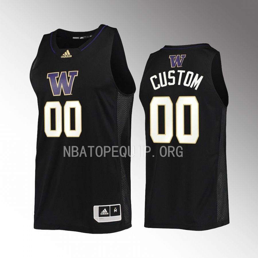 Washington Huskies Custom Jersey 2022-23 Swingman Black Uniform