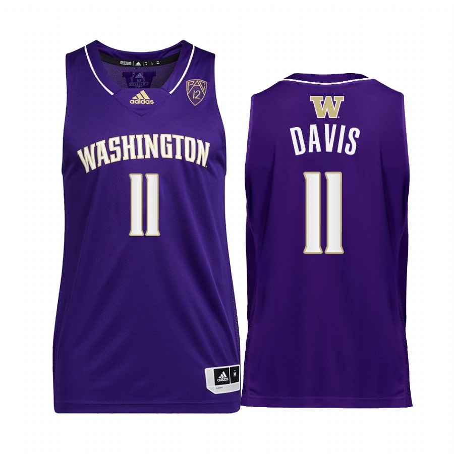 Washington Huskies Daejon Davis Jersey 2022 College Purple Uniform