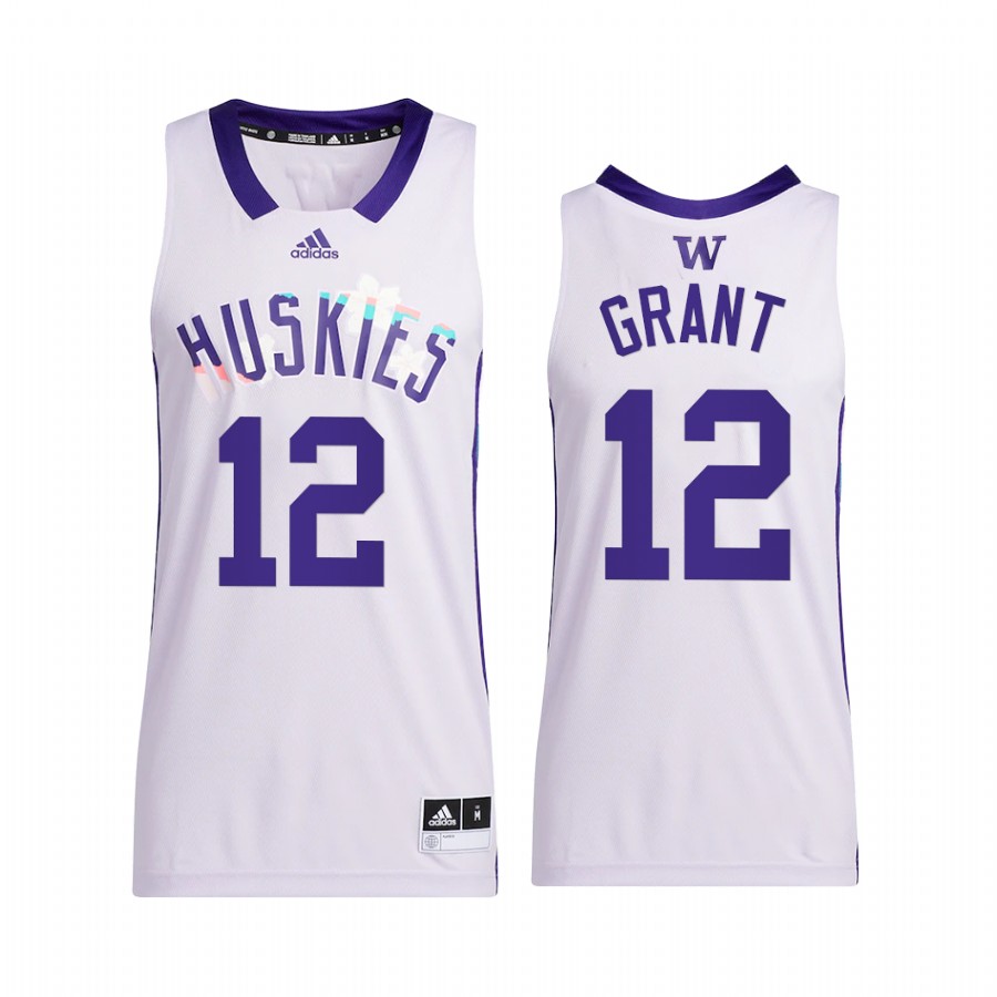 Washington Huskies Jackson Grant Jersey 2022 Honoring Black Excellence White Uniform