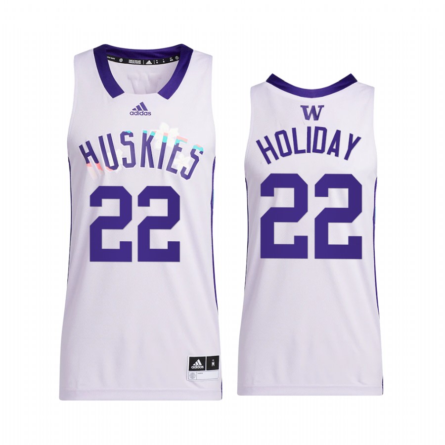 Washington Huskies Justin Holiday Jersey Honoring Black Excellence White Alumni Uniform