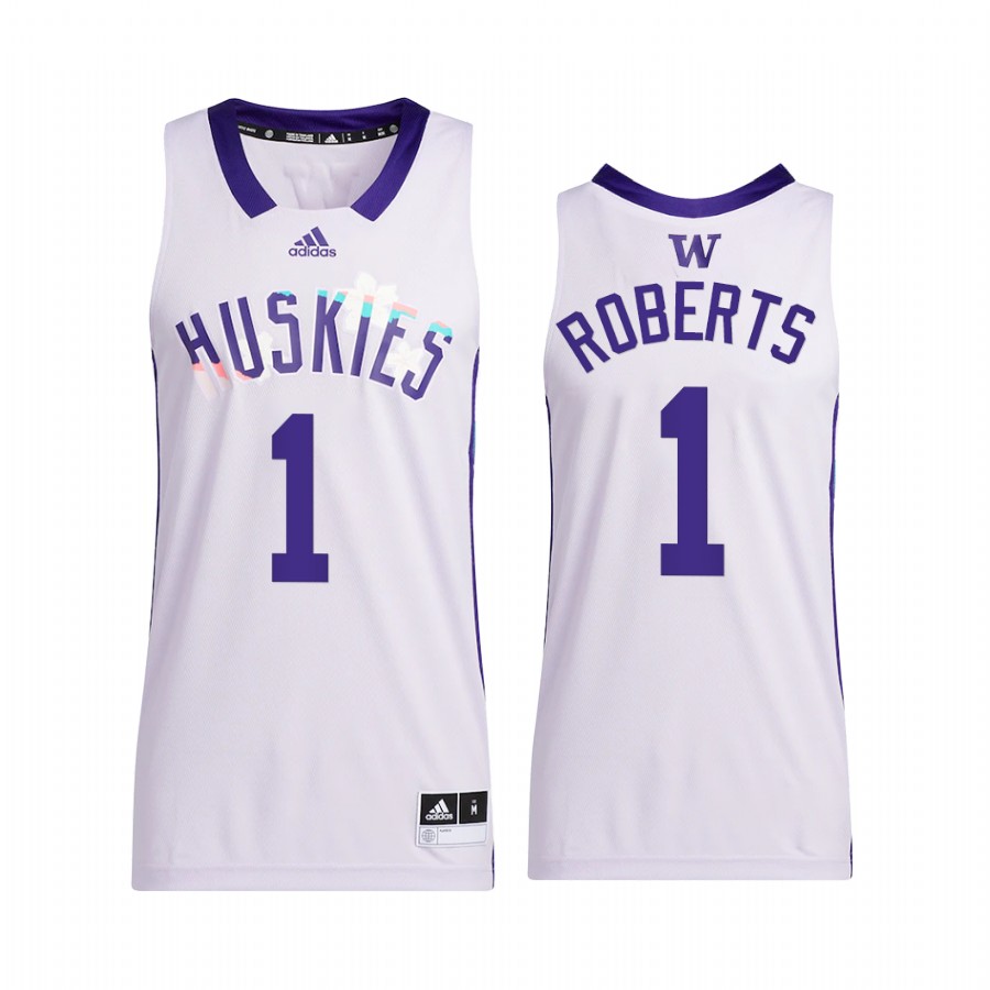 Washington Huskies Nate Roberts Jersey 2022 Honoring Black Excellence White Uniform