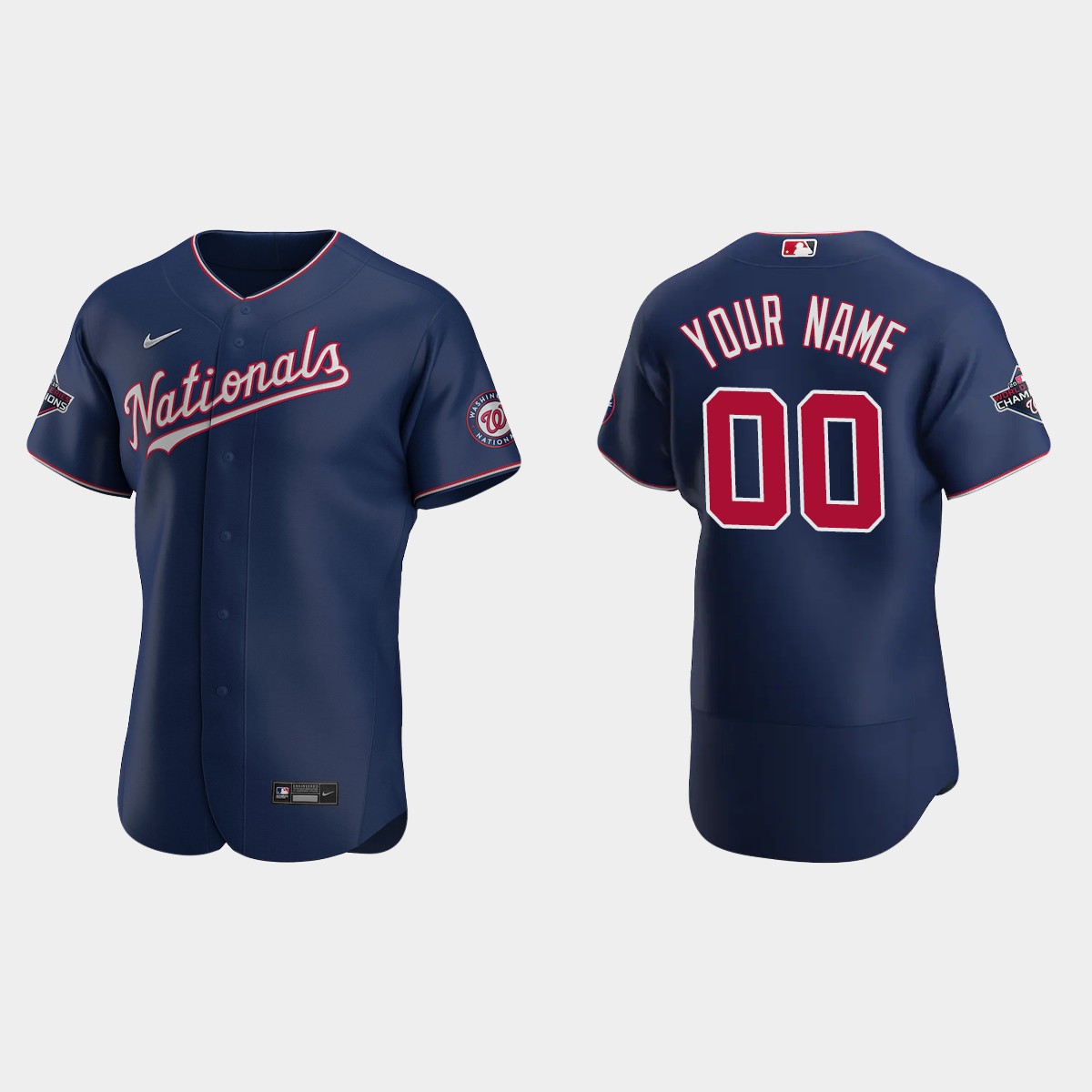 Washington Nationals 2019 World Series Champions Navy Alternate Custom Jersey