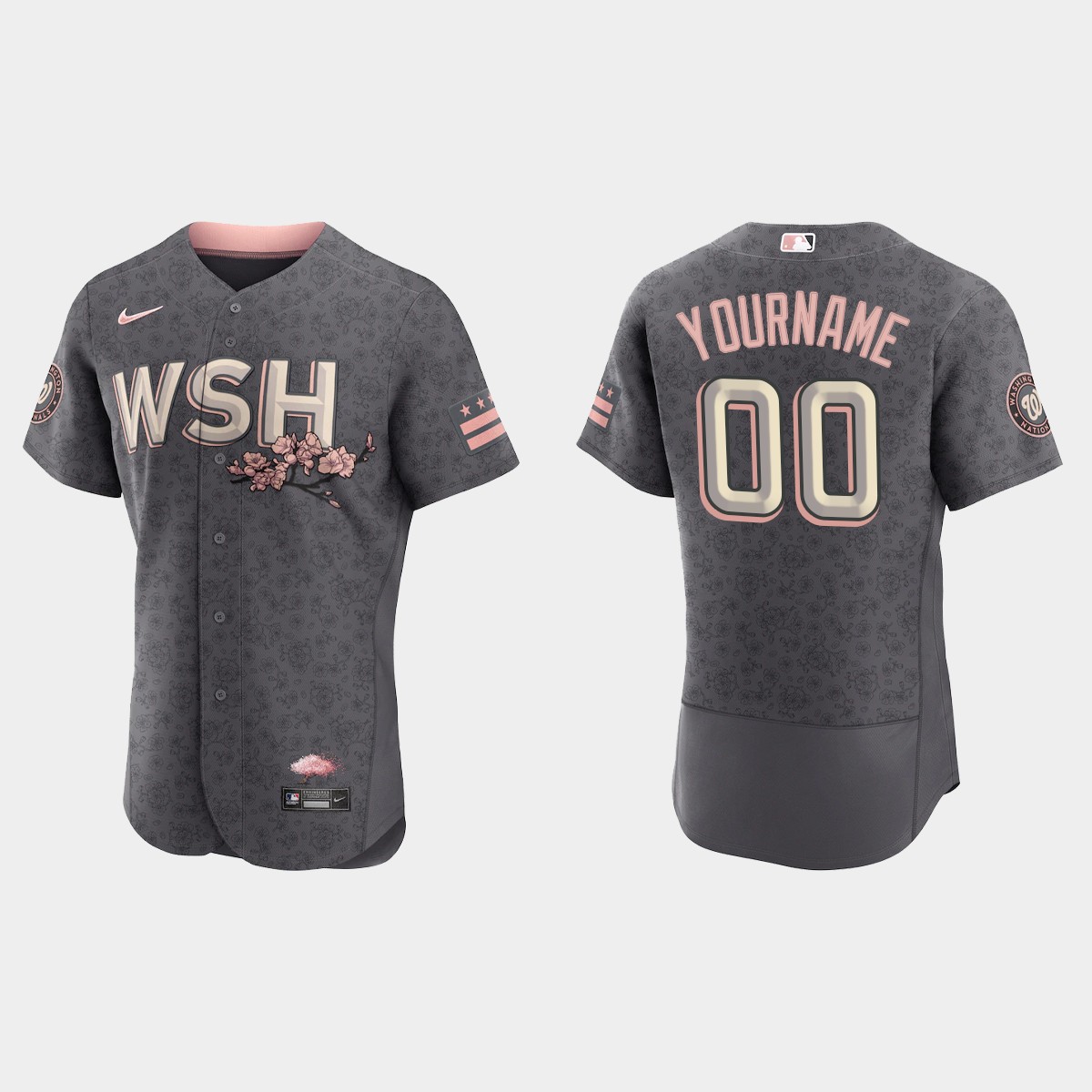 Washington Nationals Custom 2022 City Connect Jersey - Gray