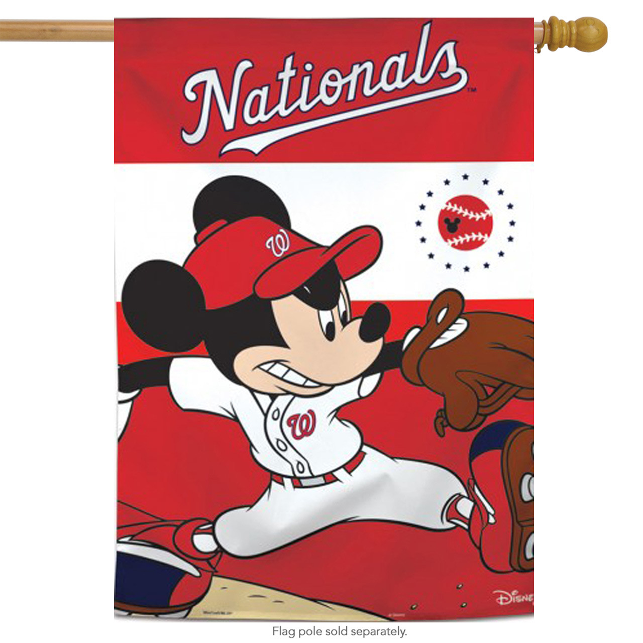 Washington Nationals MLB Mickey Mouse Baseball Garden Flag, House Flag