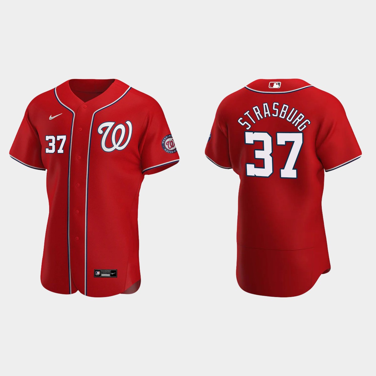 Washington Nationals Stephen Strasburg #37 Red 2020 Alternate Jersey