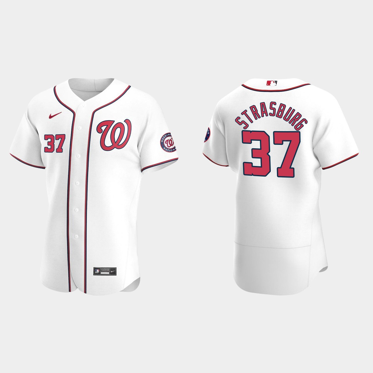 Washington Nationals Stephen Strasburg #37 White 2020 Home Jersey