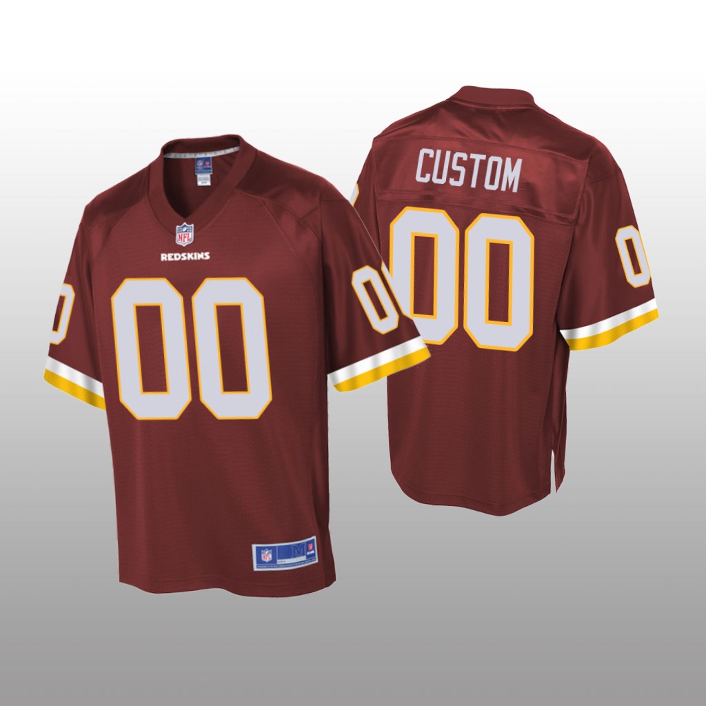 Washington Redskins #00 Burgundy Custom Pro Line Jersey - Youth
