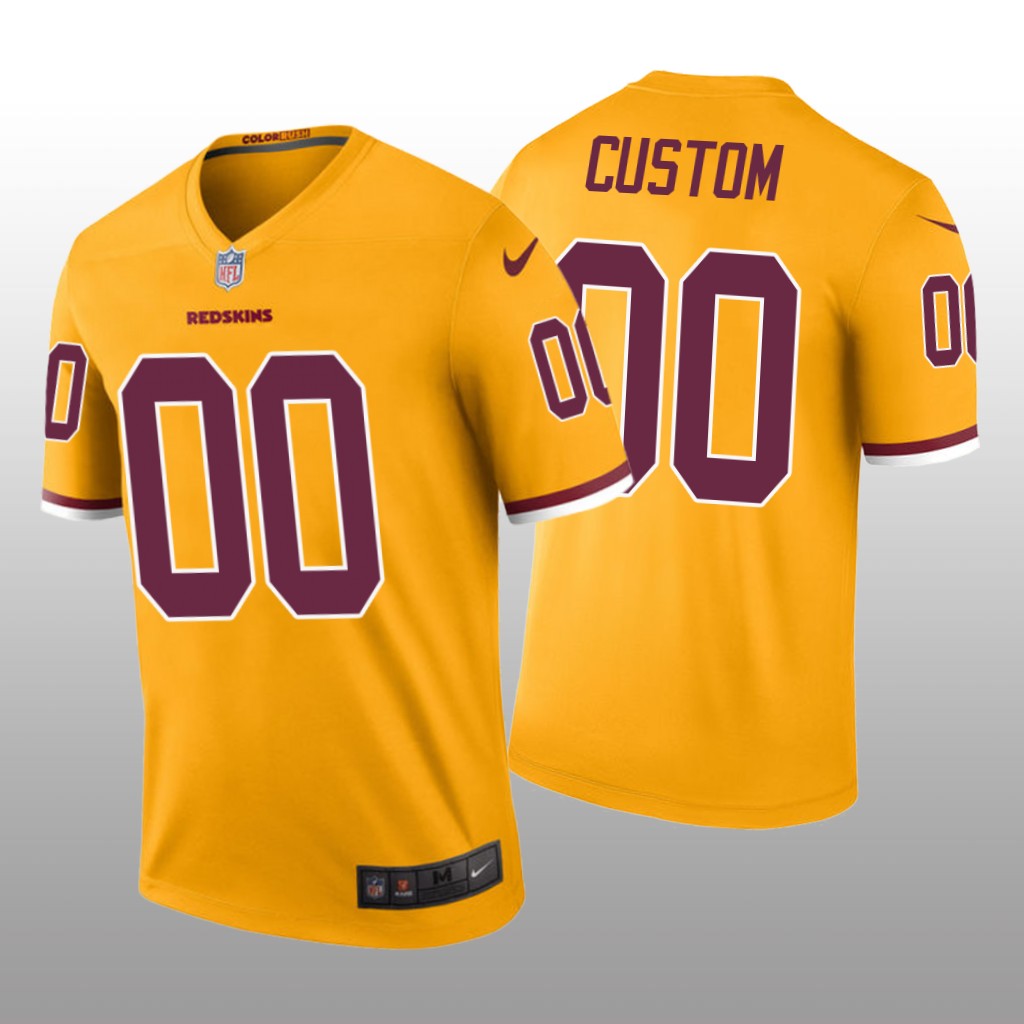 Washington Redskins #00 Custom Gold legend color rush Jersey - Men's