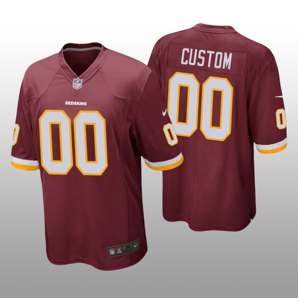 Washington Redskins #00 Red Men's Custom Game Jersey