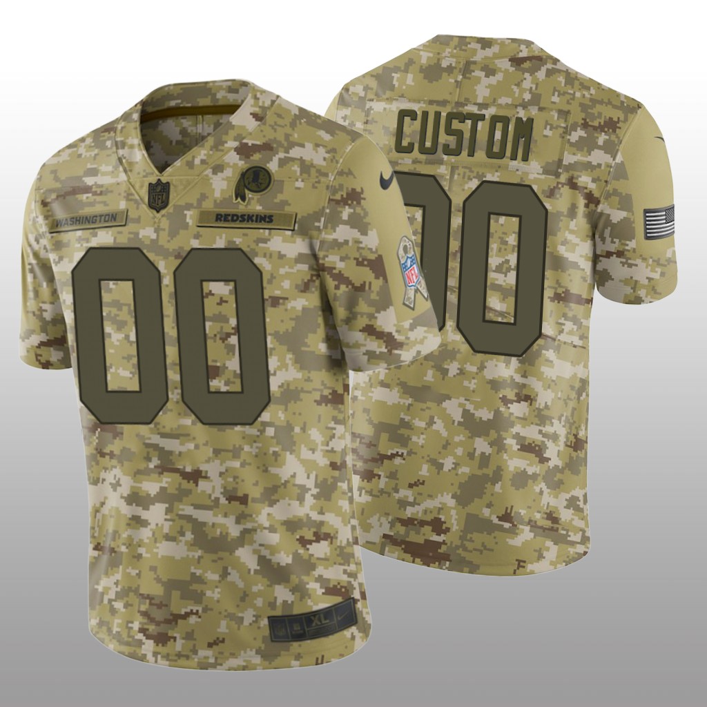 Washington Redskins Custom #00 Salute to Service Limited Jersey - Camo