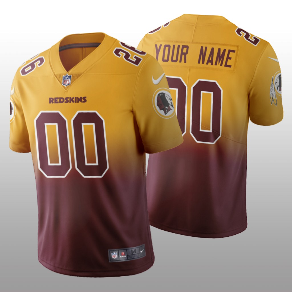 Washington Redskins Custom Burgundy Gradient Jersey Color Crash - Men's