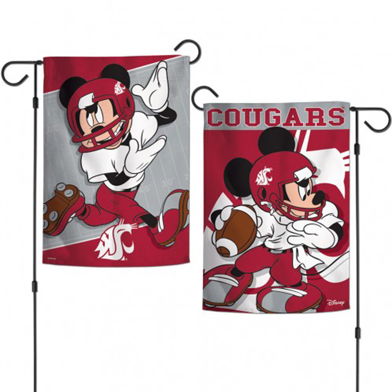 Washington State Cougars NCAA Mickey Mouse Garden Flag, House Flag