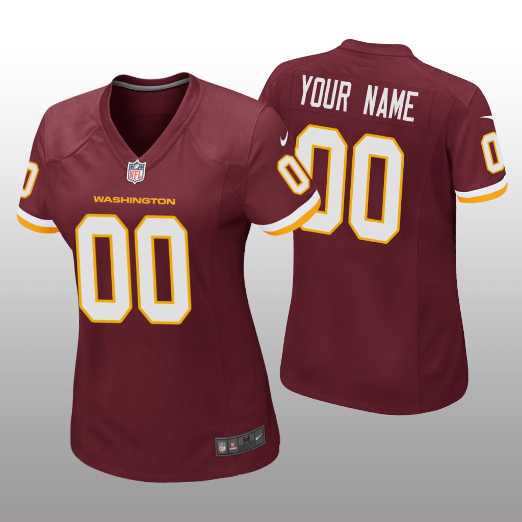 Washington Team Custom Burgundy Jersey Game - Women's