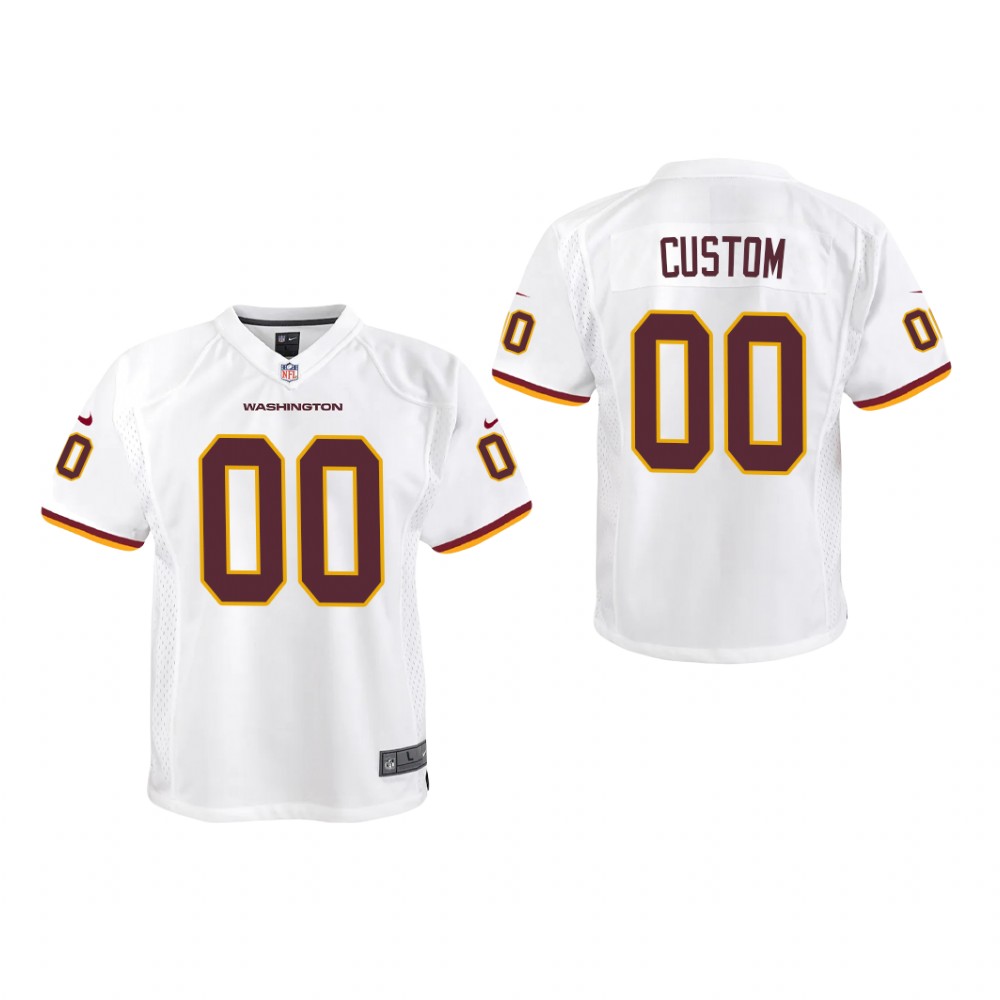 Washington Team Custom White Jersey Game - Youth