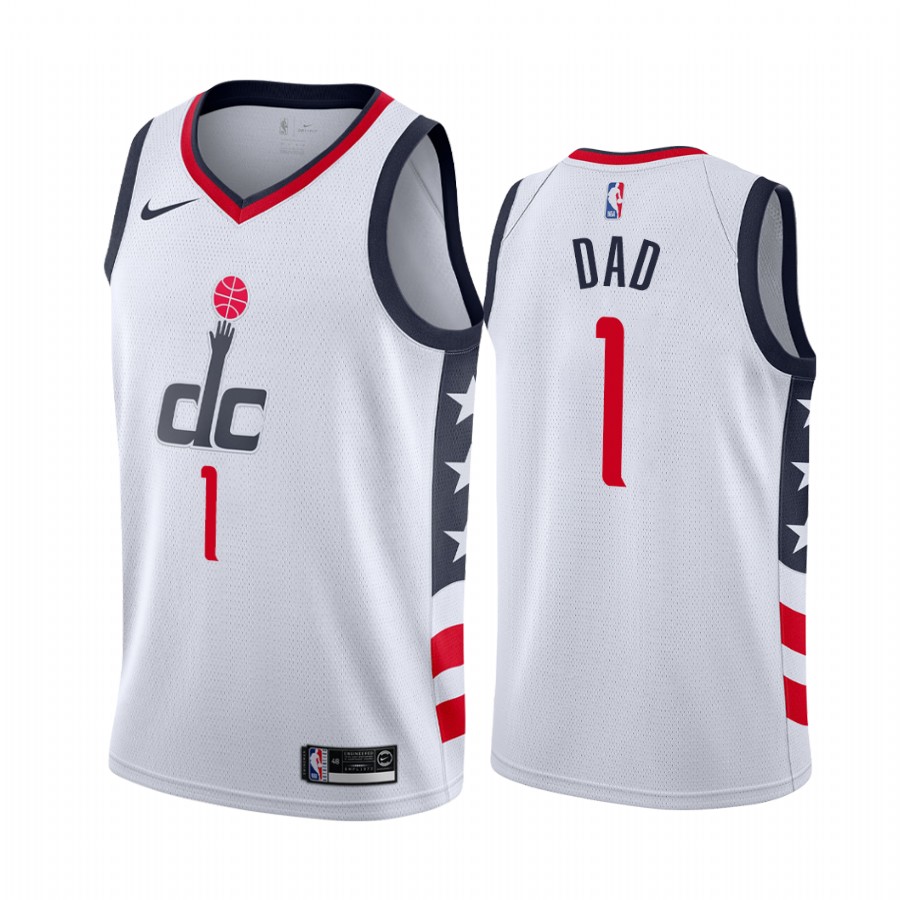 Washington Wizards 2021 Fathers Day White No.1 Dad Jersey