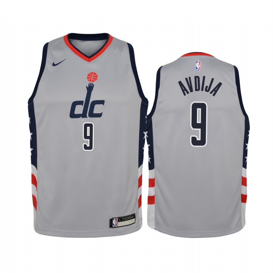Washington Wizards Deni Avdija 2020-21 City Gray Youth Jersey - #9