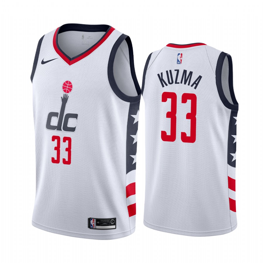 Washington Wizards Kyle Kuzma 2021 White City Edition Jersey