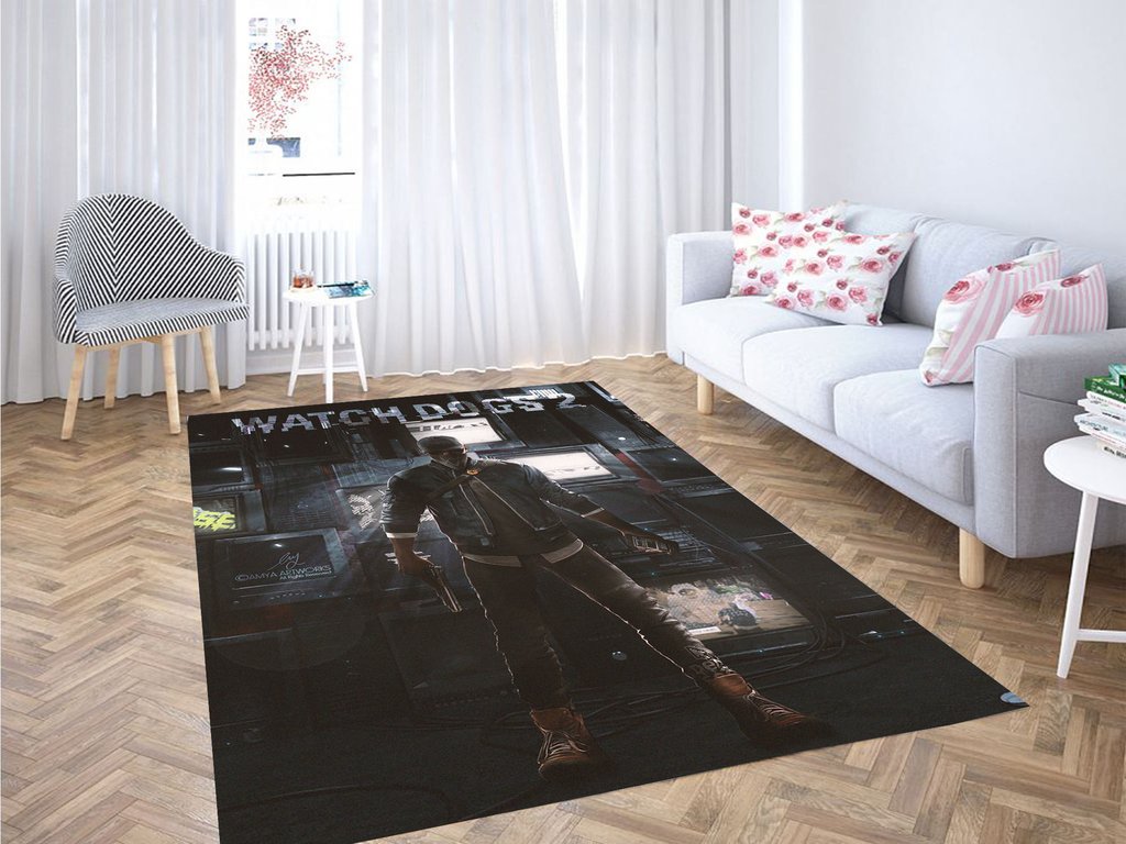 Watch Dog Character Living Room Modern Carpet Rectangle Rug