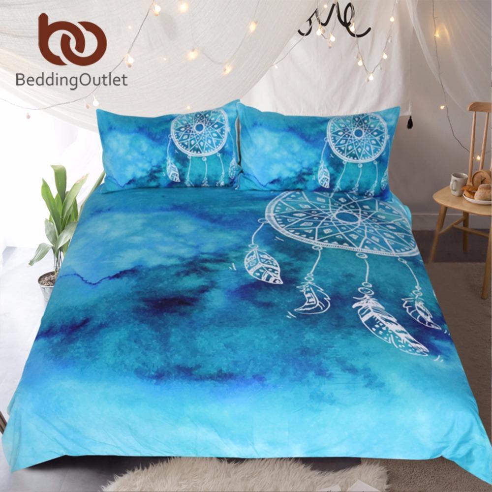 Watercolor Dreamcatcher King Blue For Adult Kids Luxury Chine Yle Quilt Cover 3D Customized Duvet Cover Bedding Set