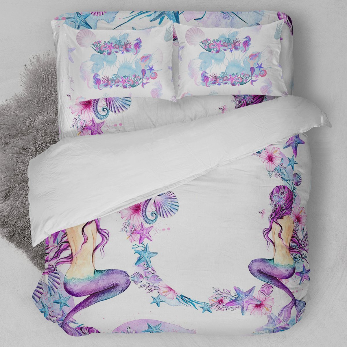 Watercolor Enchanted Ocean Duvet Cover Bedding Set