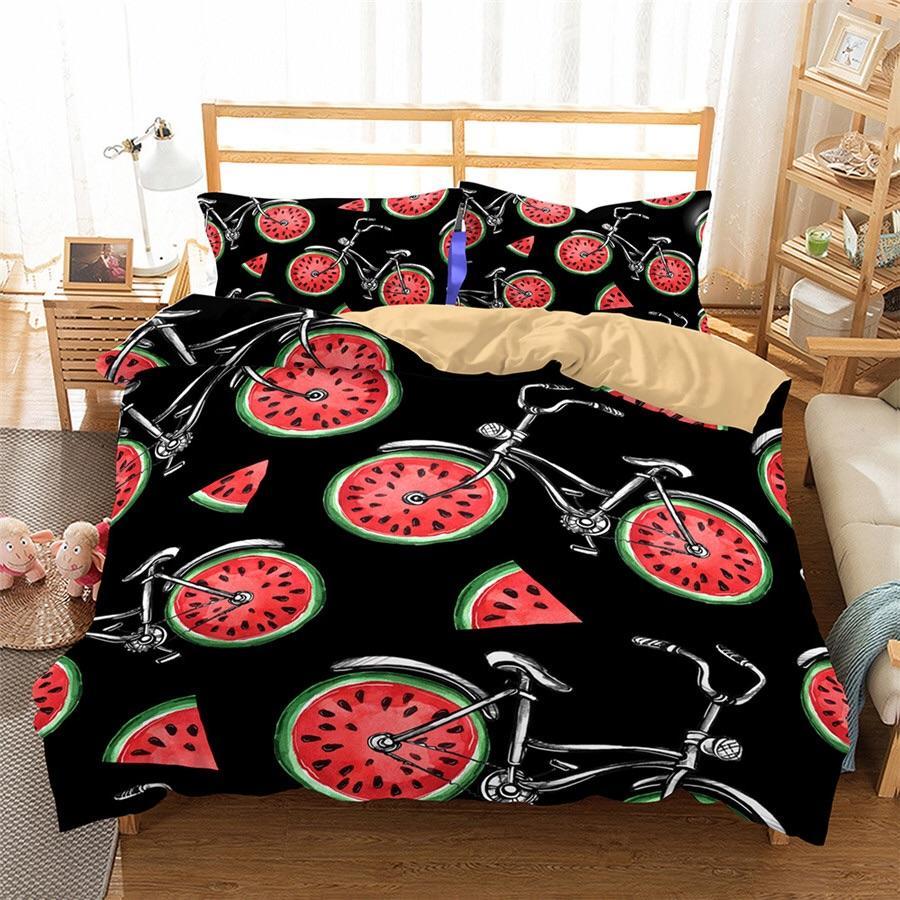 Watermelon Bike 3D Customized Duvet Cover Bedding Set