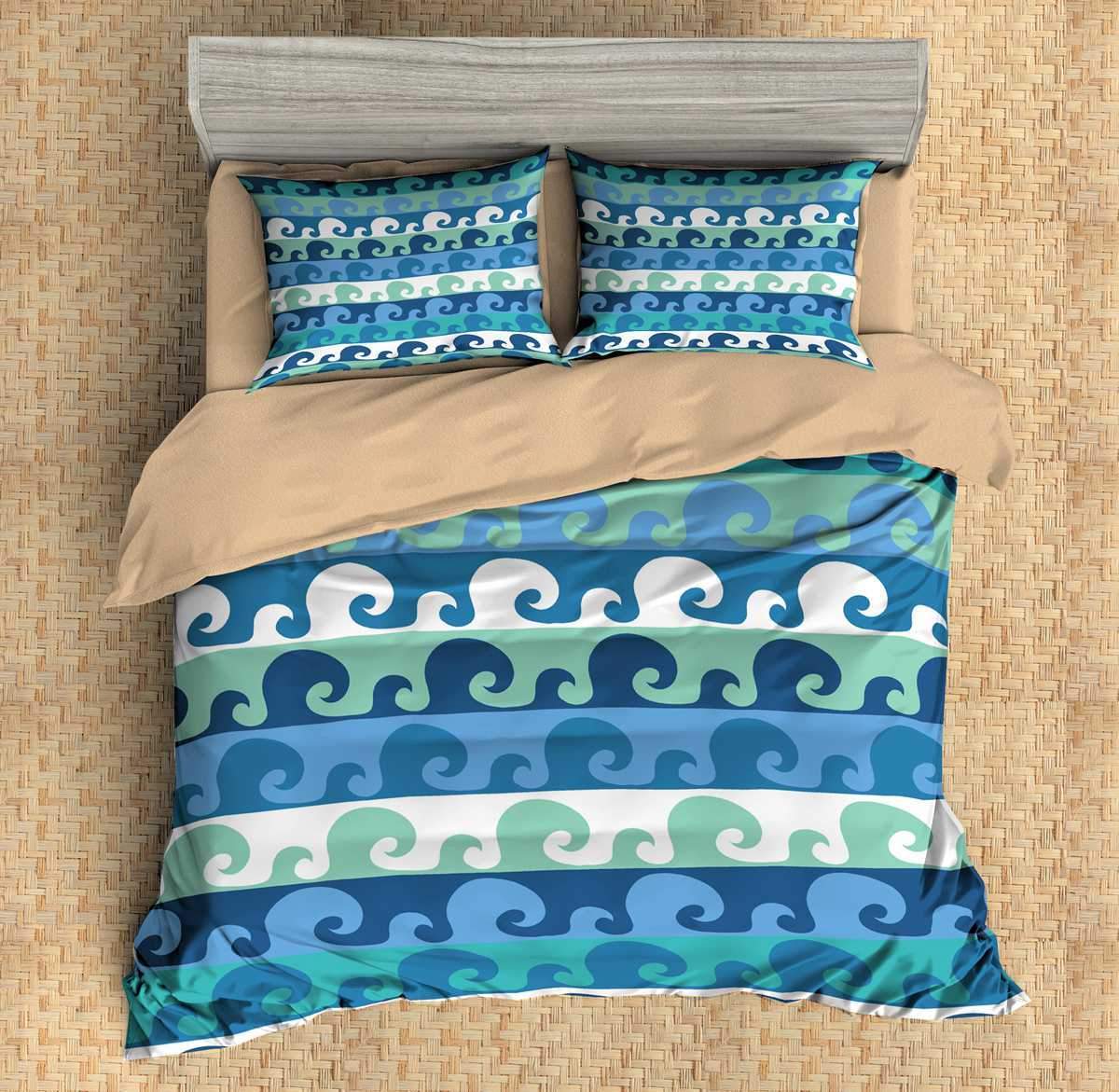 Waves 3D Customized Duvet Cover Bedding Set