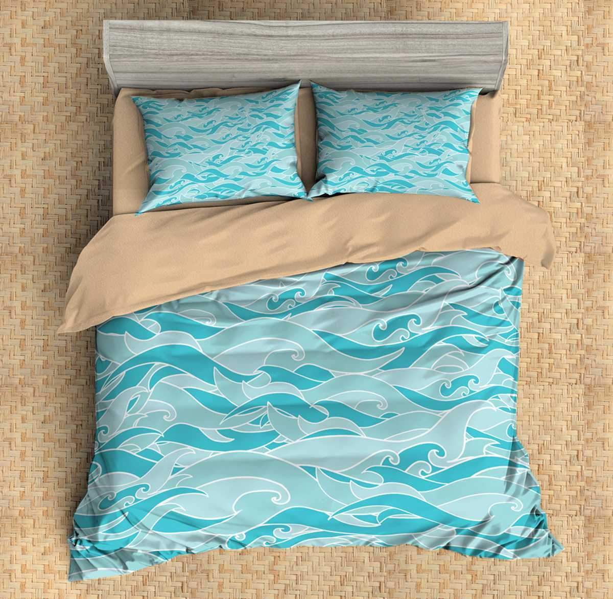 Waves 3D Customized Duvet Cover Bedding Set
