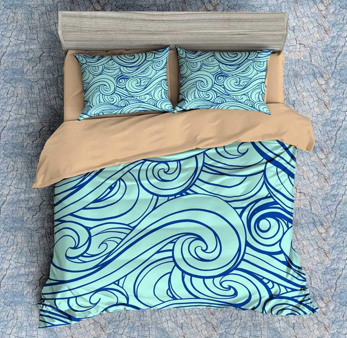 Waves 3D Customized Duvet Cover Bedding Set