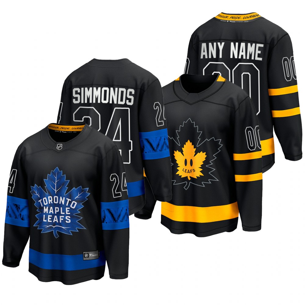 Wayne Simmonds #24 Toronto Maple Leafs Drew house 2022 Black Alternate Premier Jersey