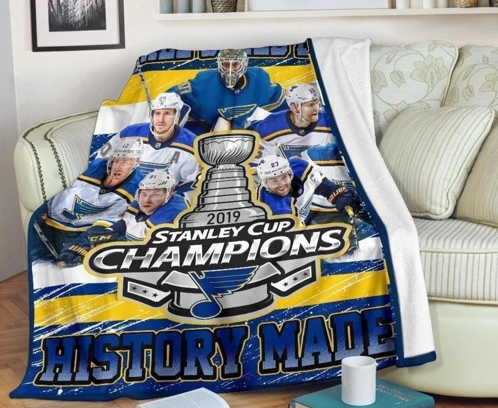 We All Bleed Blue History Made St Louis Blues Fleece Blanket