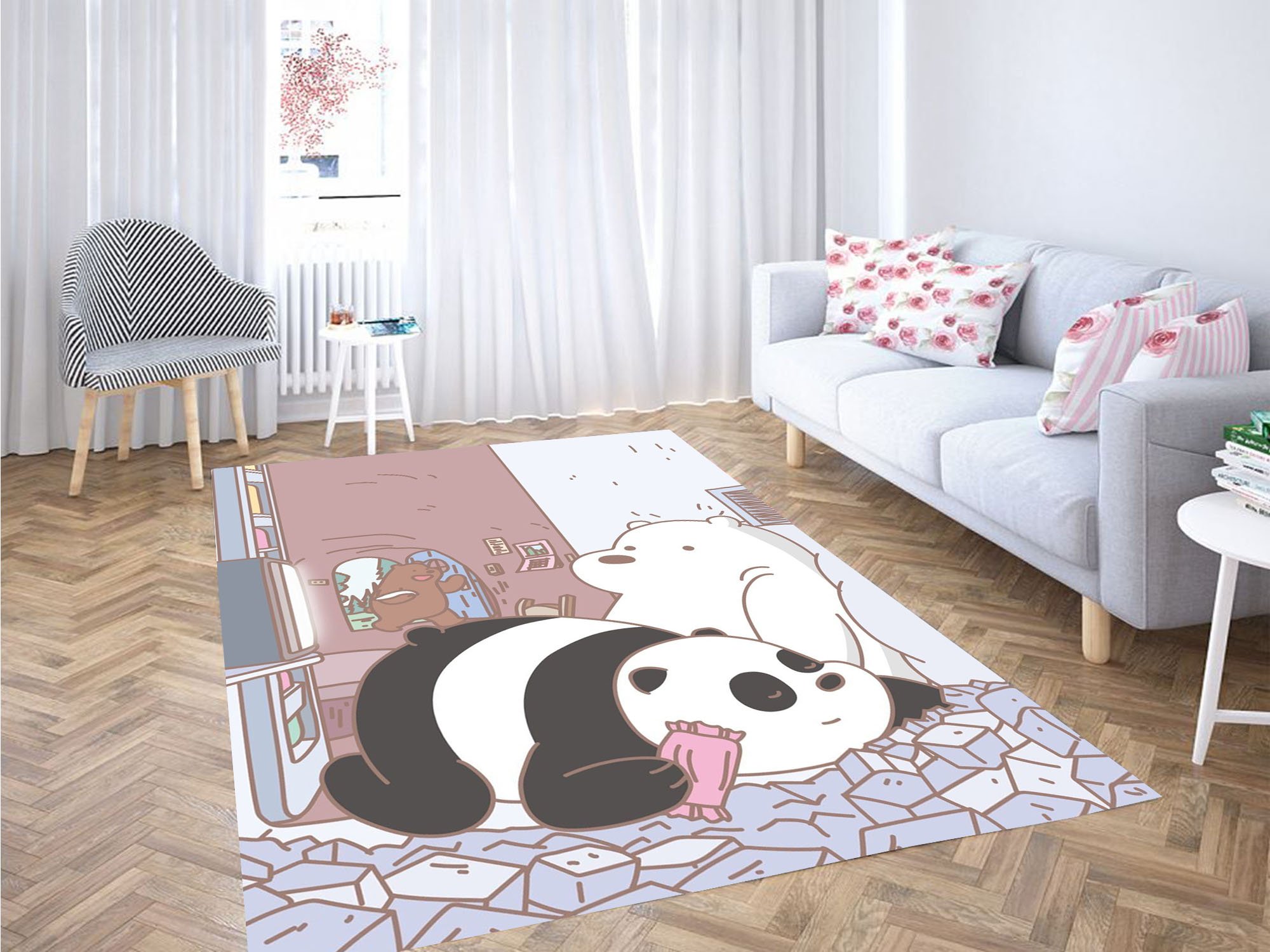 We Bare Bears Illustration Carpet Rectangle Rug