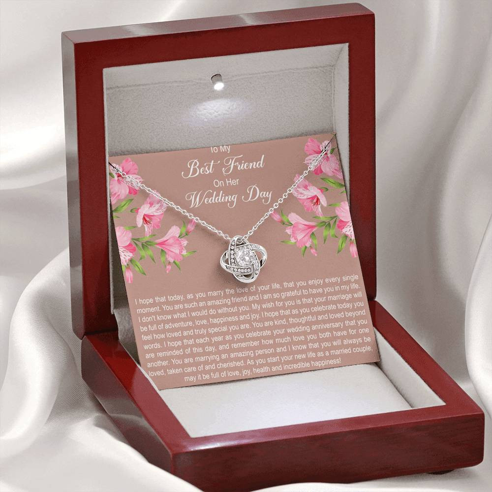 Wedding Gifts for Bride From Friend, I Hope You Enjoy Every Single Moment, Sentimental Love Knot Necklace For Women, Best Gift Ideas From Best Friends