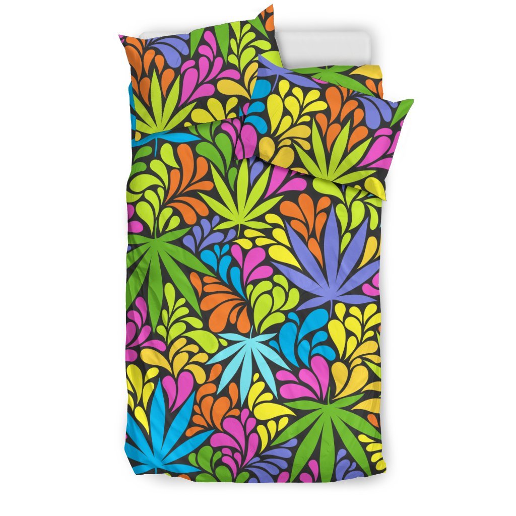 Weed Colorful 3D Customized Duvet Cover Bedding Set