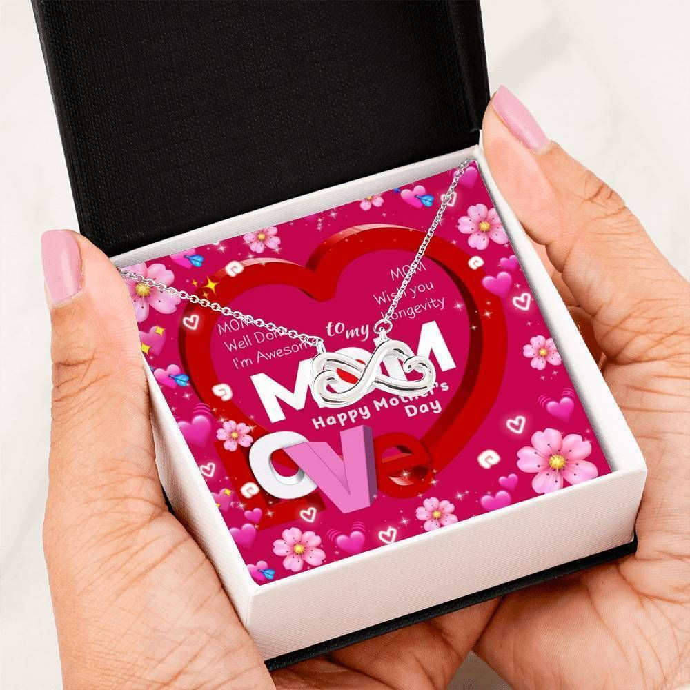 Well done I’m Awesome Cherry Blossom Infinity Heart Necklace Gift For Mom