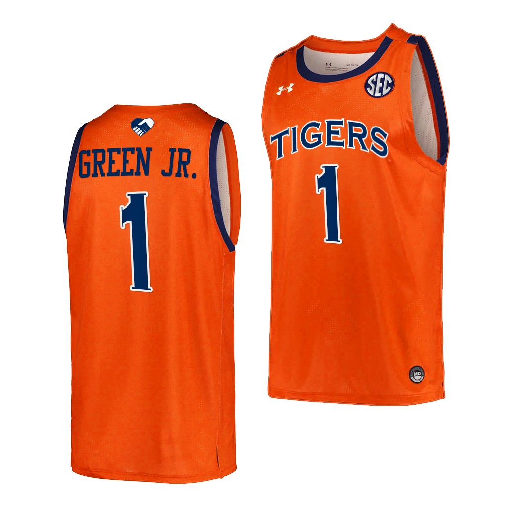 Wendell Green Jr. #1 Auburn Tigers 2022 College Unite As One Orange Jersey