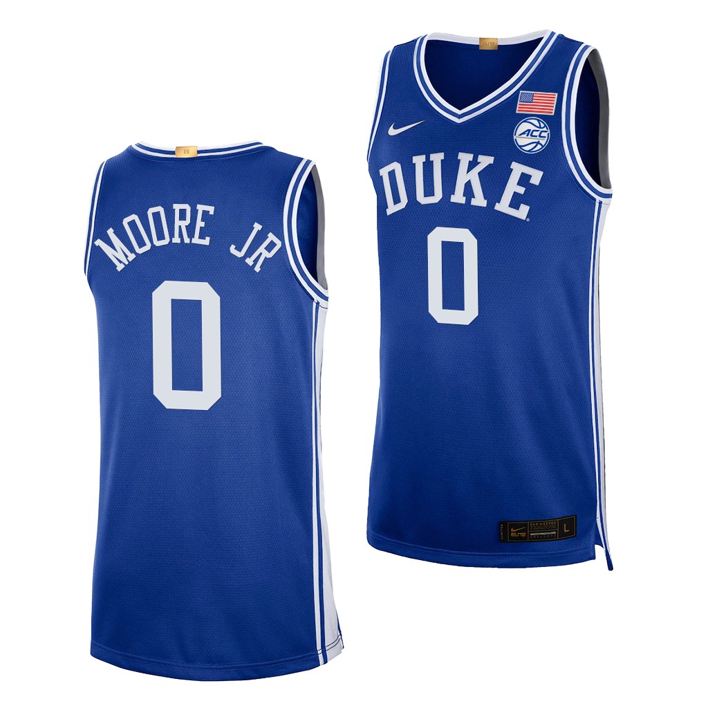 Wendell Moore Jr. #0 Duke Blue Devils 2021-22 College Royal Jersey